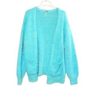 Free People Never Mind Oversized Cardigan in Blue Butterfly Size XS